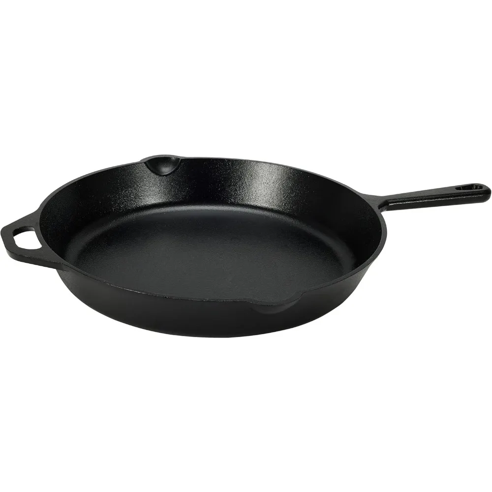 

Pre-Seasoned Cast Iron Skillet, Oven Safe, Even Heating, Heavy-Duty Large 15-Inch Black