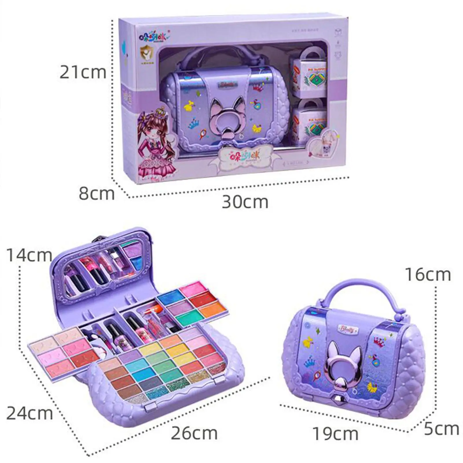 Pretend Play Makeup Beauty Set Makeup Set Toy Playset with Cosmetic Case