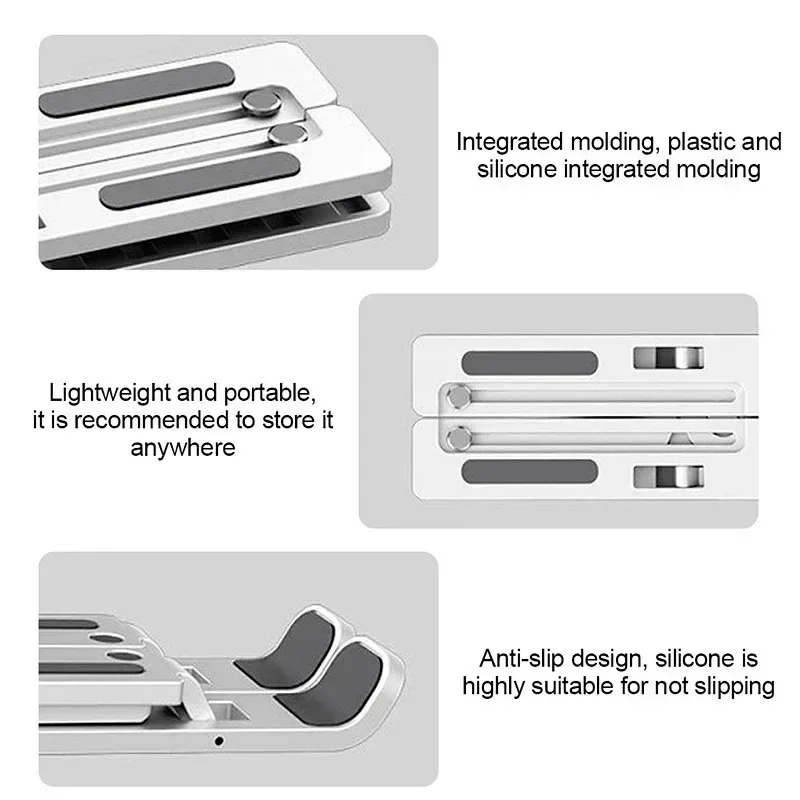 Portable Laptop Stand Tablet Holder For Computer Foldable Support Base Cooling Pad Lifting Plate Desk Office Accessories image 6