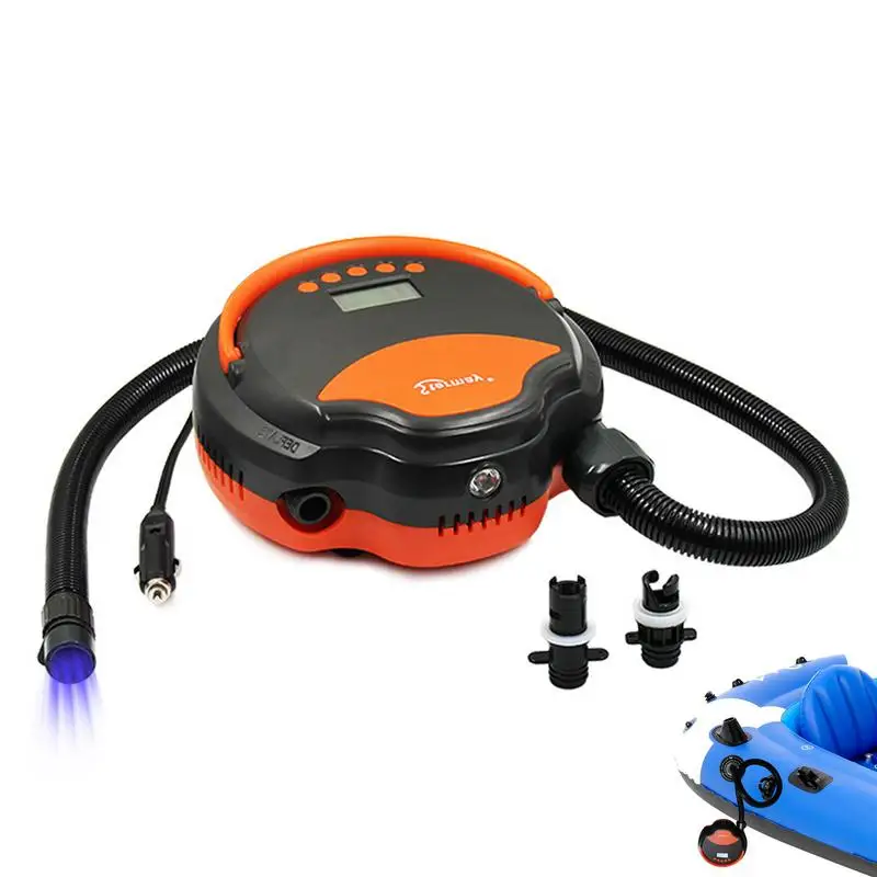 Paddle Board Pump High-Pressure Air Pump With LCD Screen Intelligent Electric Air Pump 12V DC Car Connector For Inflatable Stand