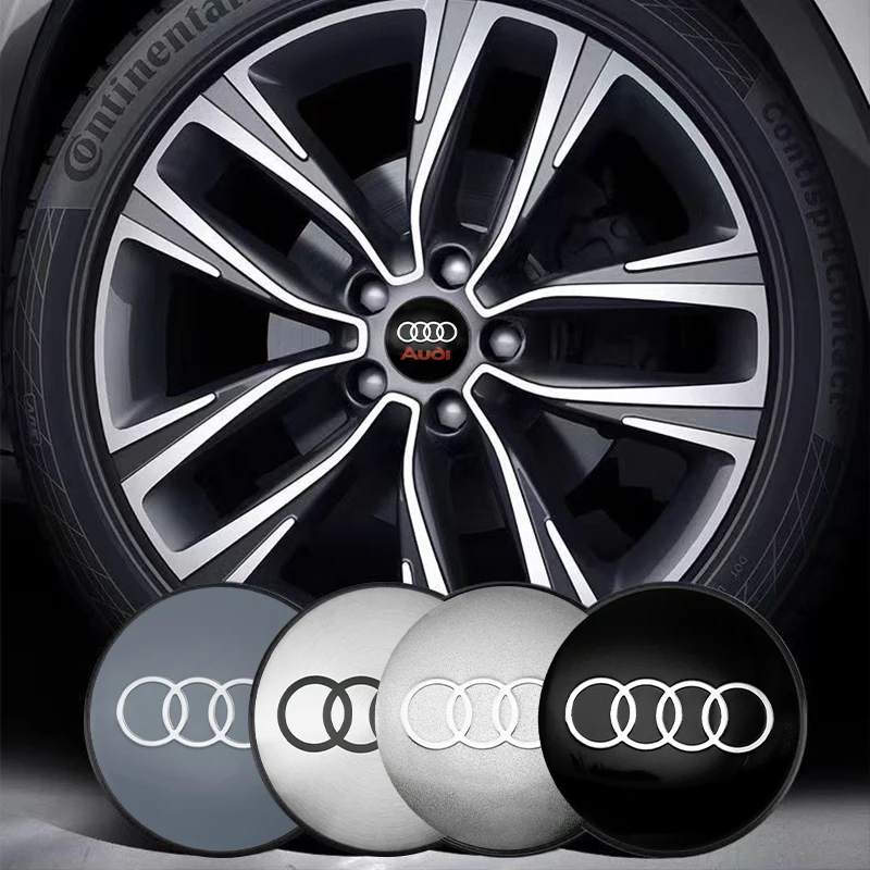 56mm 60mm Car Wheel Center Hub Cap Sticker Rim Cover Decorative Accessories For Audi A3 A4 A5 A6 A7 A8 Q3 Q5 Q7 Q8 B5 TT Sline