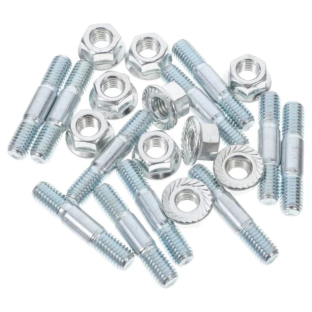 15Sets Double Ended Stud Screws Nuts Chainsaw Bar Nuts Bolts Replacement Maintenance Tool Bar Stud Bolts Kit Nut and Bolt Sets