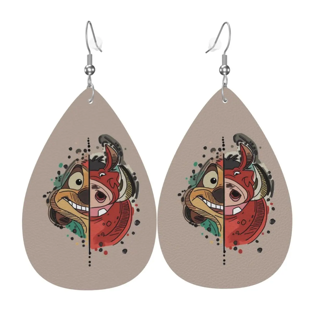 

Custom The Lion King Leather Earrings for Women Anime Dangle Earrings Jewelry Accessories