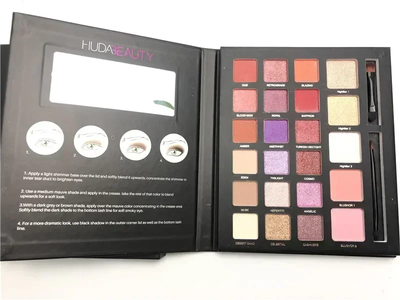 НОВИНКА 2025 Hudas Beauty MAKE UP KIT 23 цвета Матовая мерцающая палитра теней для век телесного цвета для макияжа с блестками Smoky Hudas Тени для век Пудра