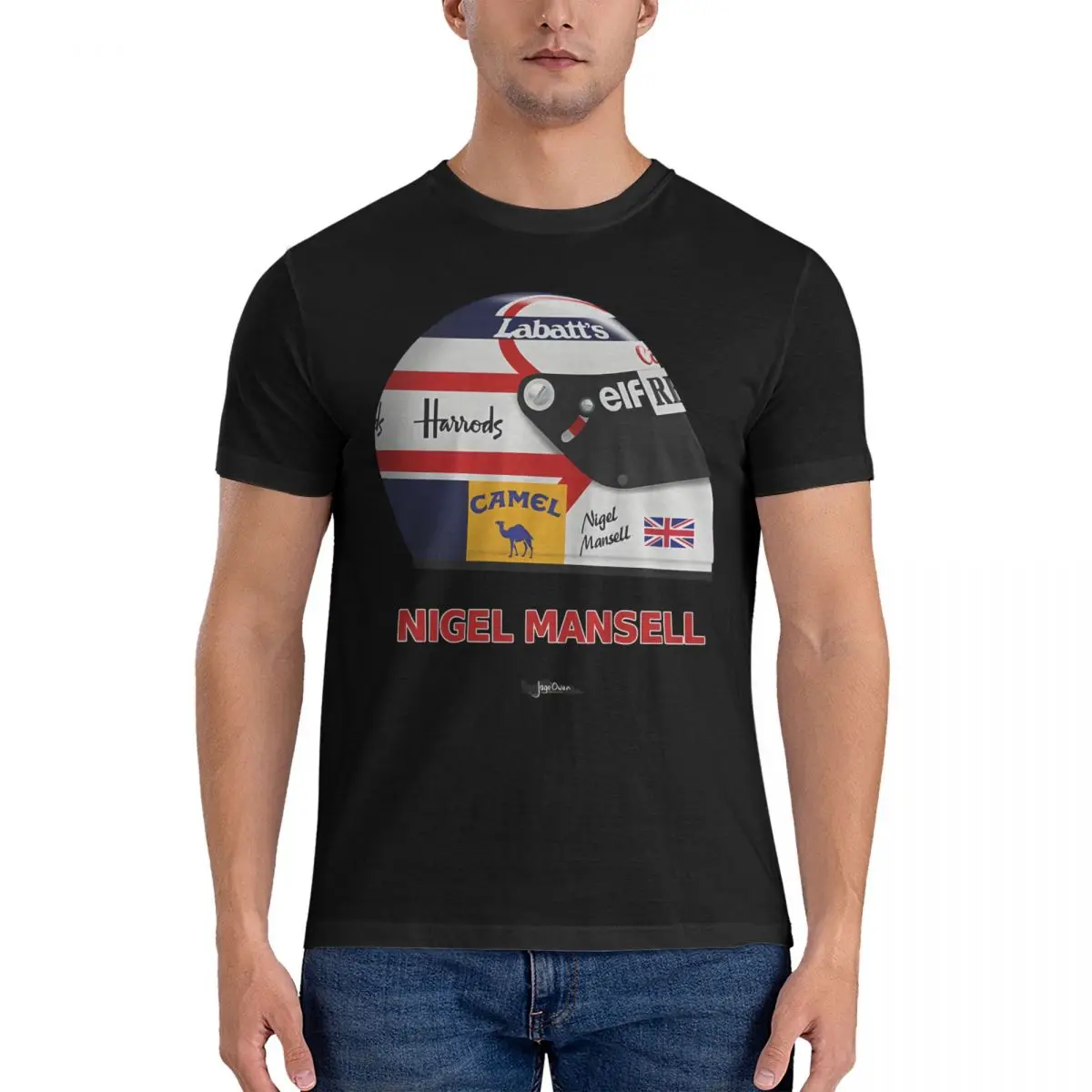 Unique Handsome T-Shirt Men O Neck Pure Cotton T Shirt Nigel mansell Short Sleeve Tees Unique Tops