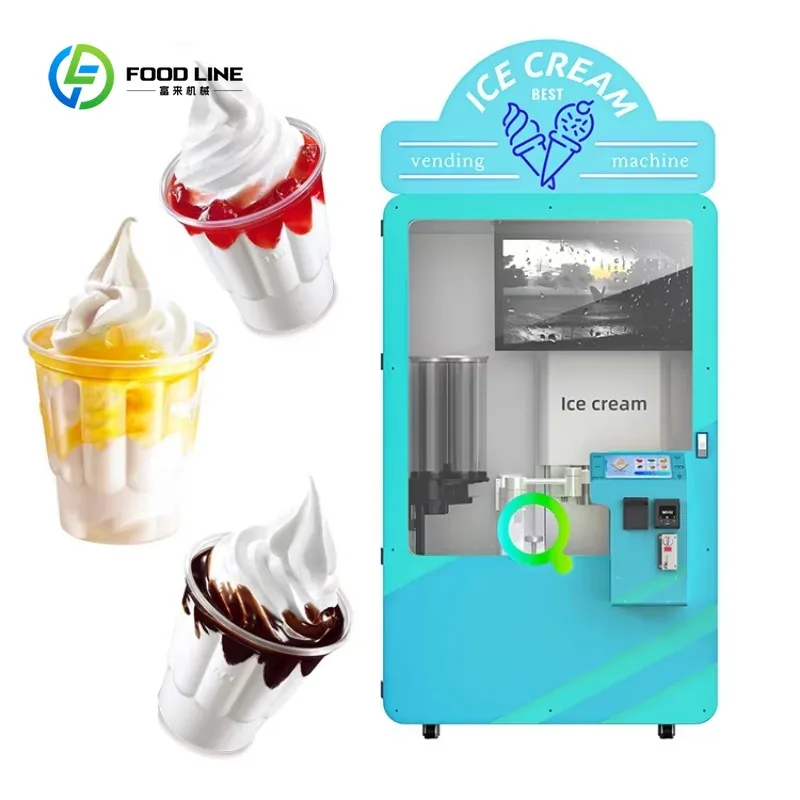 Customized Flavors Ice Cream Maker Freezer Ice Cream Machine Automatic Robot Ice Cream Vending Machine