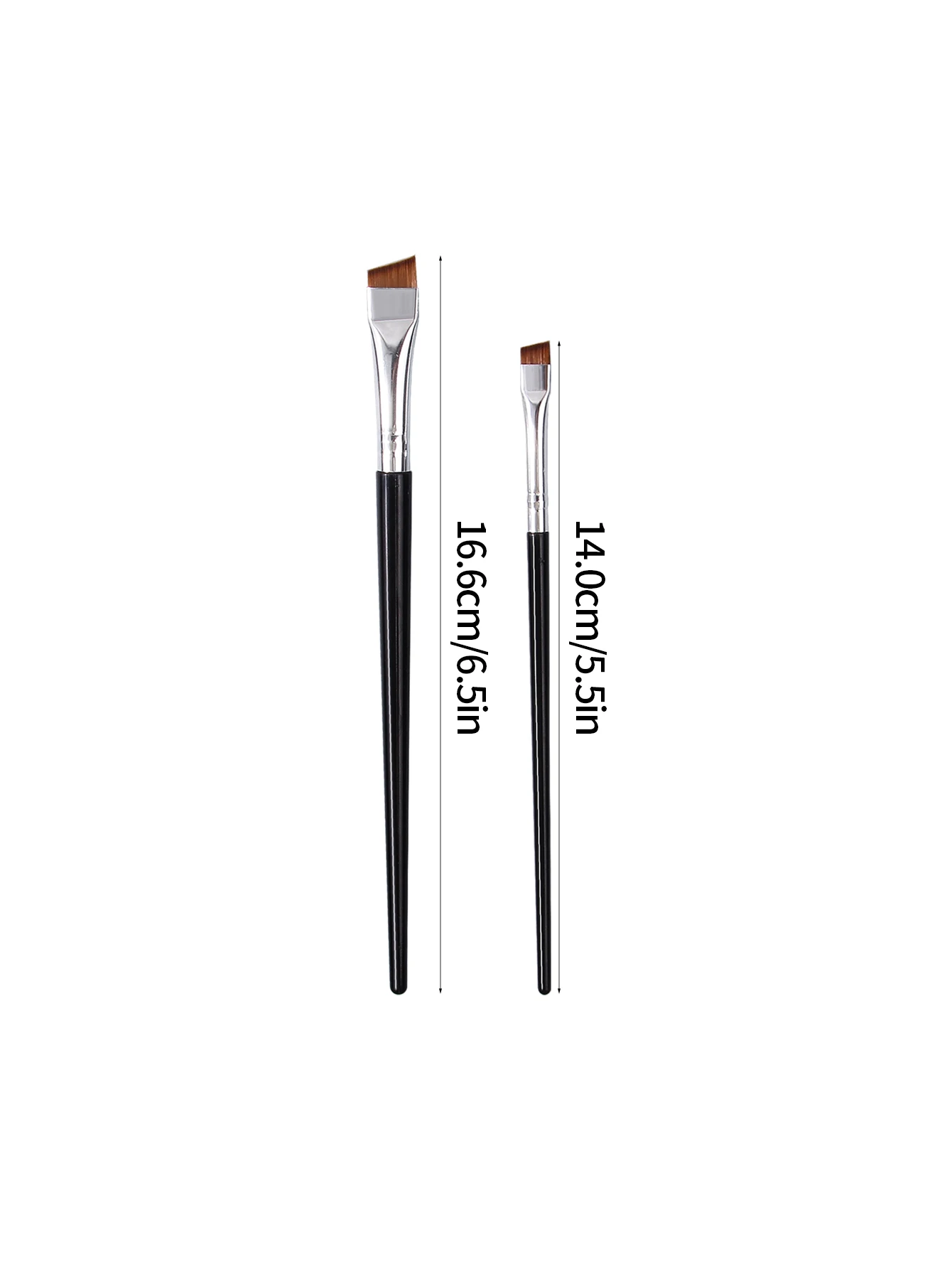 2本の超極細刃アイライナーブラシ、目と顔の細部まで、目の下のブラシ、眉毛ブラシ、ポータブルメイクブラシツール