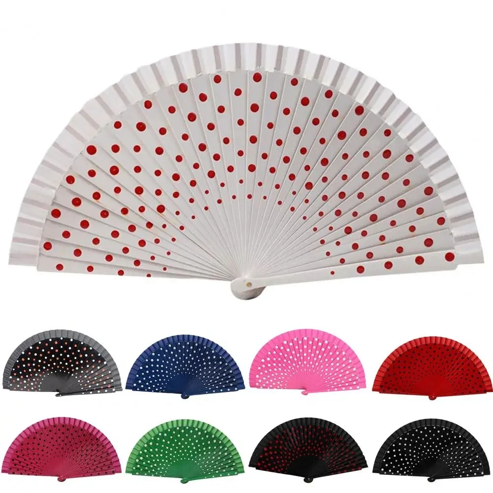 Dancing Fan Multicolor Folding Fan Antiquity Gift Dot Print Folding Fan