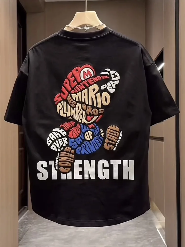 

Специальное предложение ~ Новая свободная спортивная футболка Све Аниме Модная уличная одежда Молодежные летние повседневные топы Свободная модная футболка