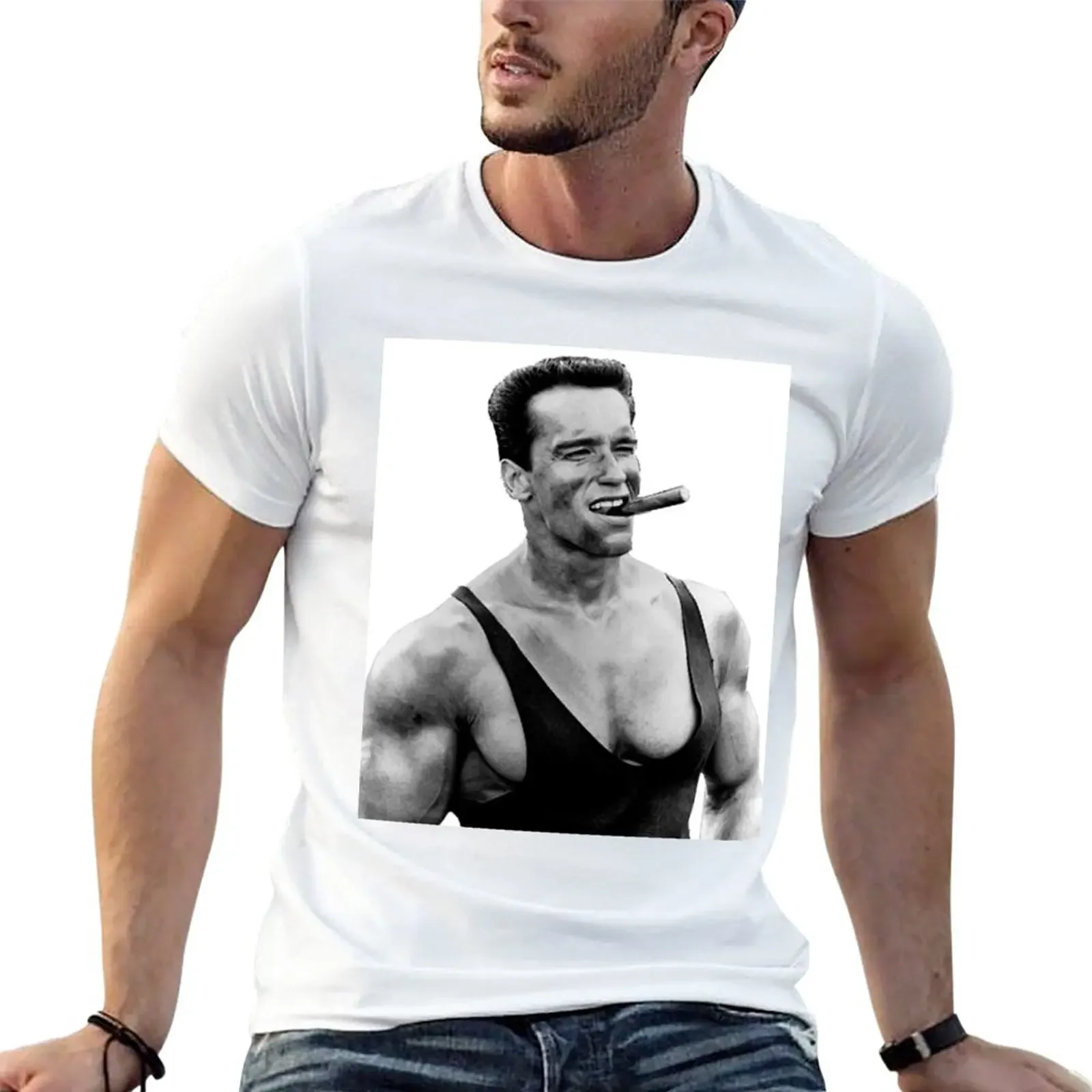 Arnold Schwarzenegger - Cigar T-Shirt summer top shirts graphic tees slim fit t shirts for men