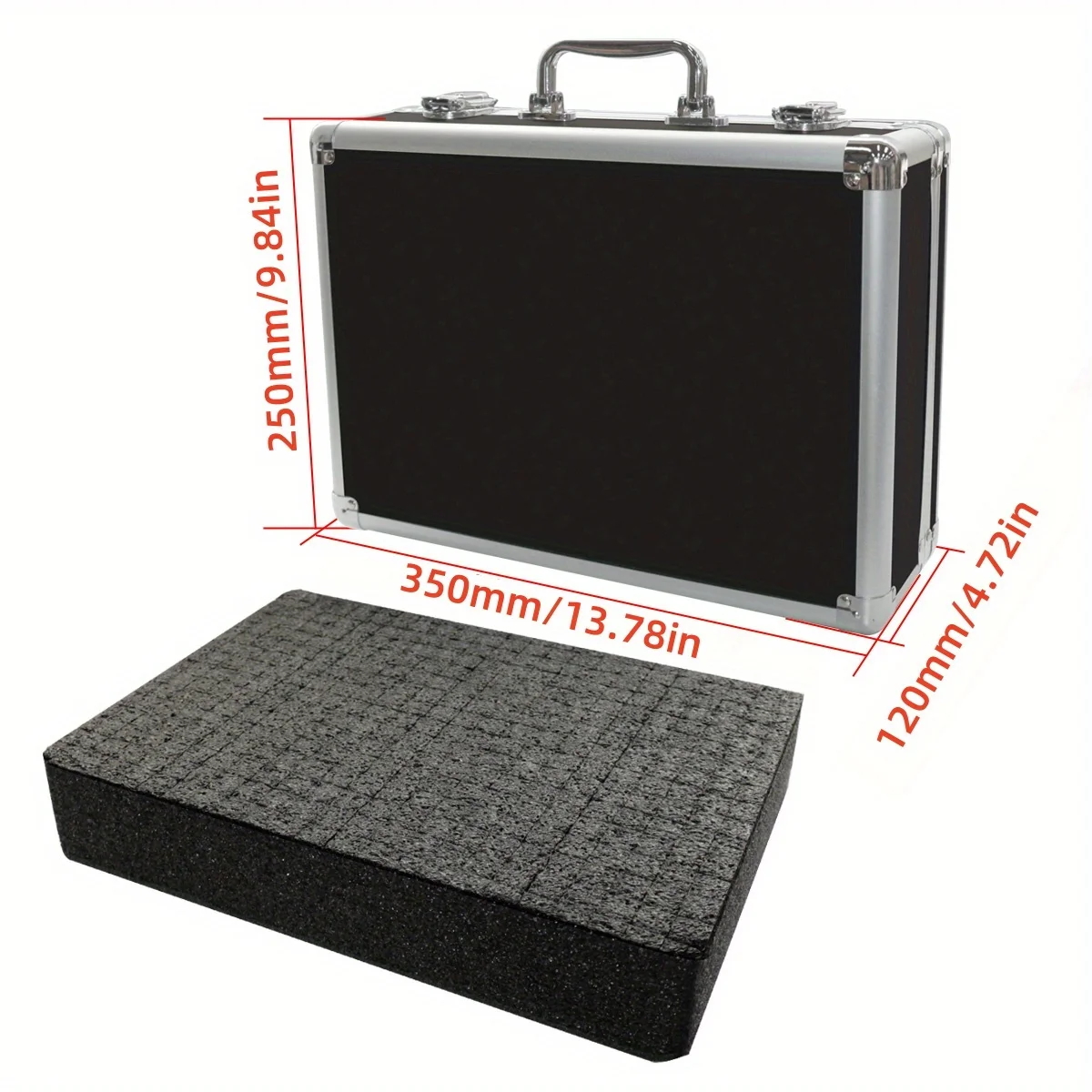 Aluminium-Werkzeugkasten zur sicheren Aufbewahrung von Geräten, Instrumentenkoffer, Fotografie-Aufbewahrungsbox für Heimfotografie und Inspektionswerkzeuge – Detail 3