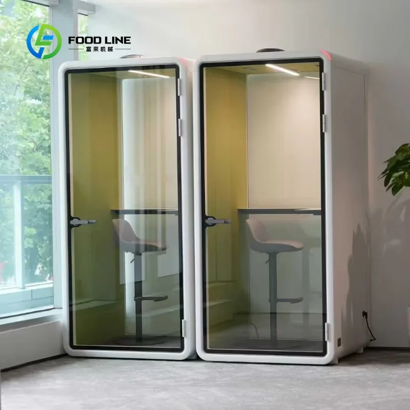 Customized Modern Glass Vocal Booth Soundproof Office Pod Music Studio for Sale Silent Meeting Booth Audiometric Silent Cabin