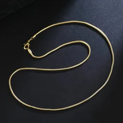 Nuovo argento Sterling 925 1MM catena serpente collane color oro 18 carati 16/18/20/22/24/26/28/30 pollici donna uomo gioielli regali