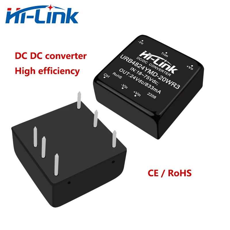 

Hi-Link FreeShipping 10pcs/lot URB4824YMD-20WR3 20W 24V 833mA DC DC Isolated Power Supply Intelligent Module Smart Home In Stock