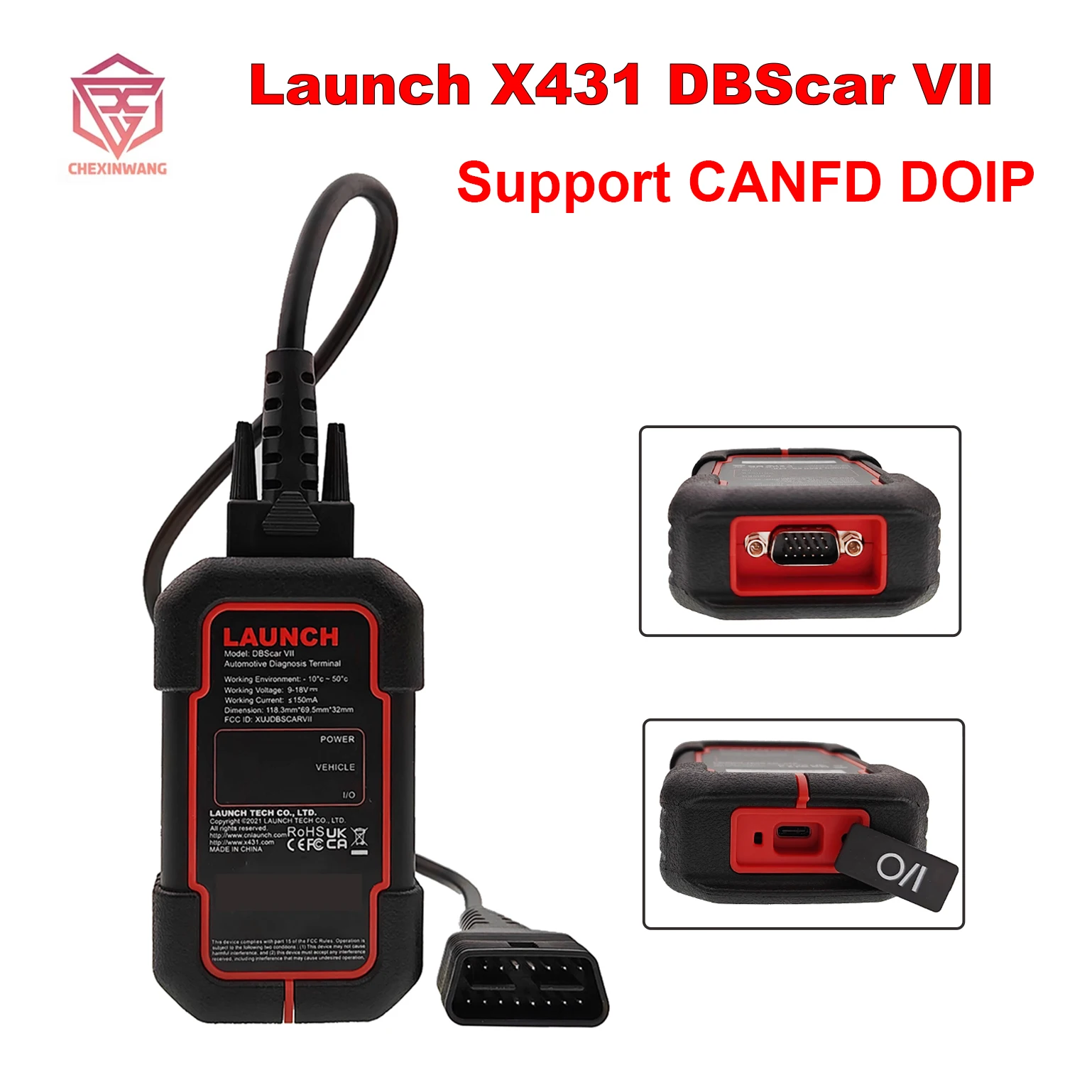 Launch X431 DBScar VII DBSCAR 7 Bluetooth Connector Code Scanner Support CANFD CAN FD DOIP Protocols