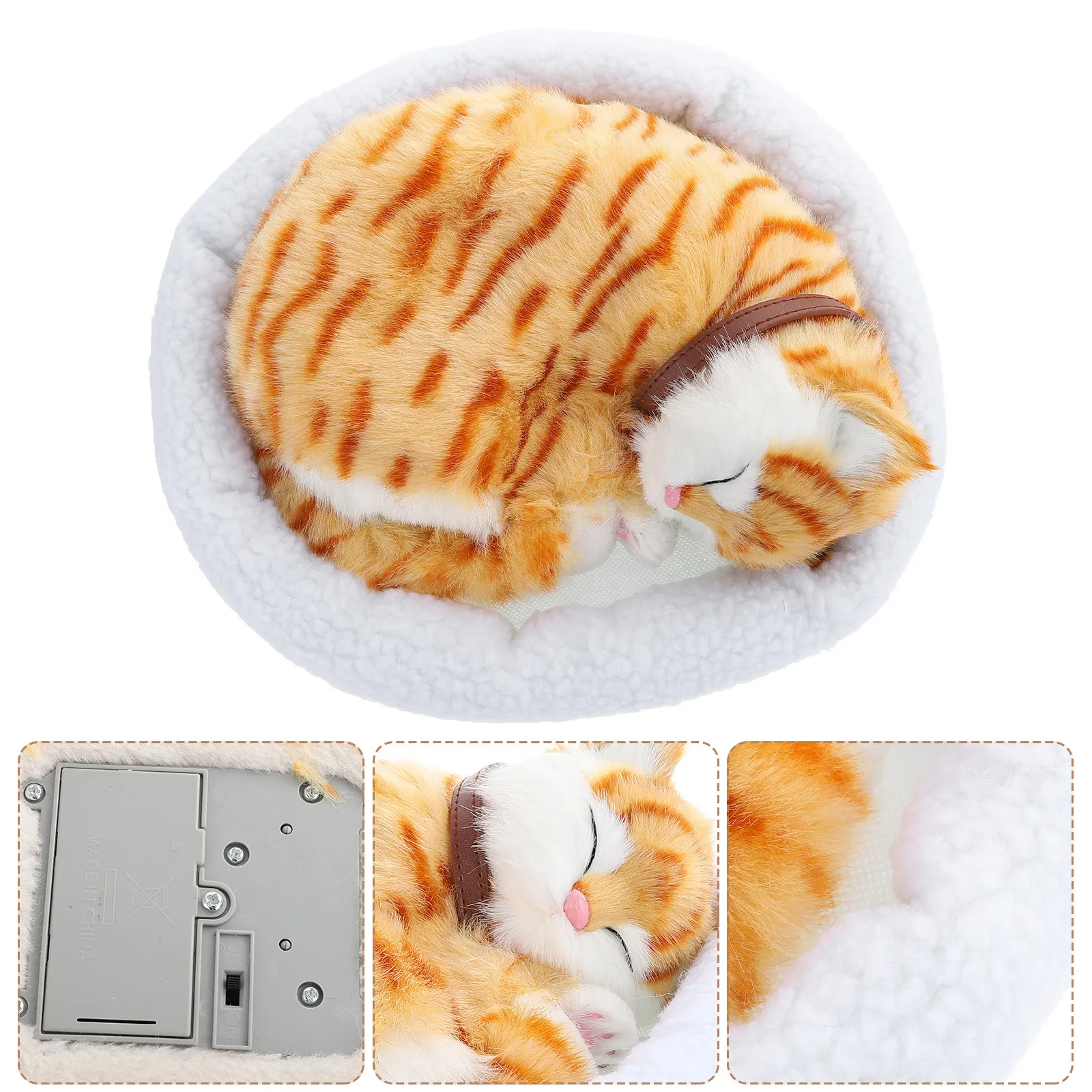 

Simulation Sleeping Cat Ornament Realistic Appearance Beautiful Decor for Childrens Room Bedroom Living Room Anniversary
