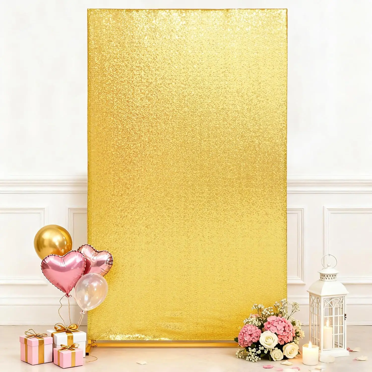 Square Sequin Backdrop Cover Wedding Stretchy Backdrop Cover for Birthday,Baby Shower,Graduation Photography Background Decor
