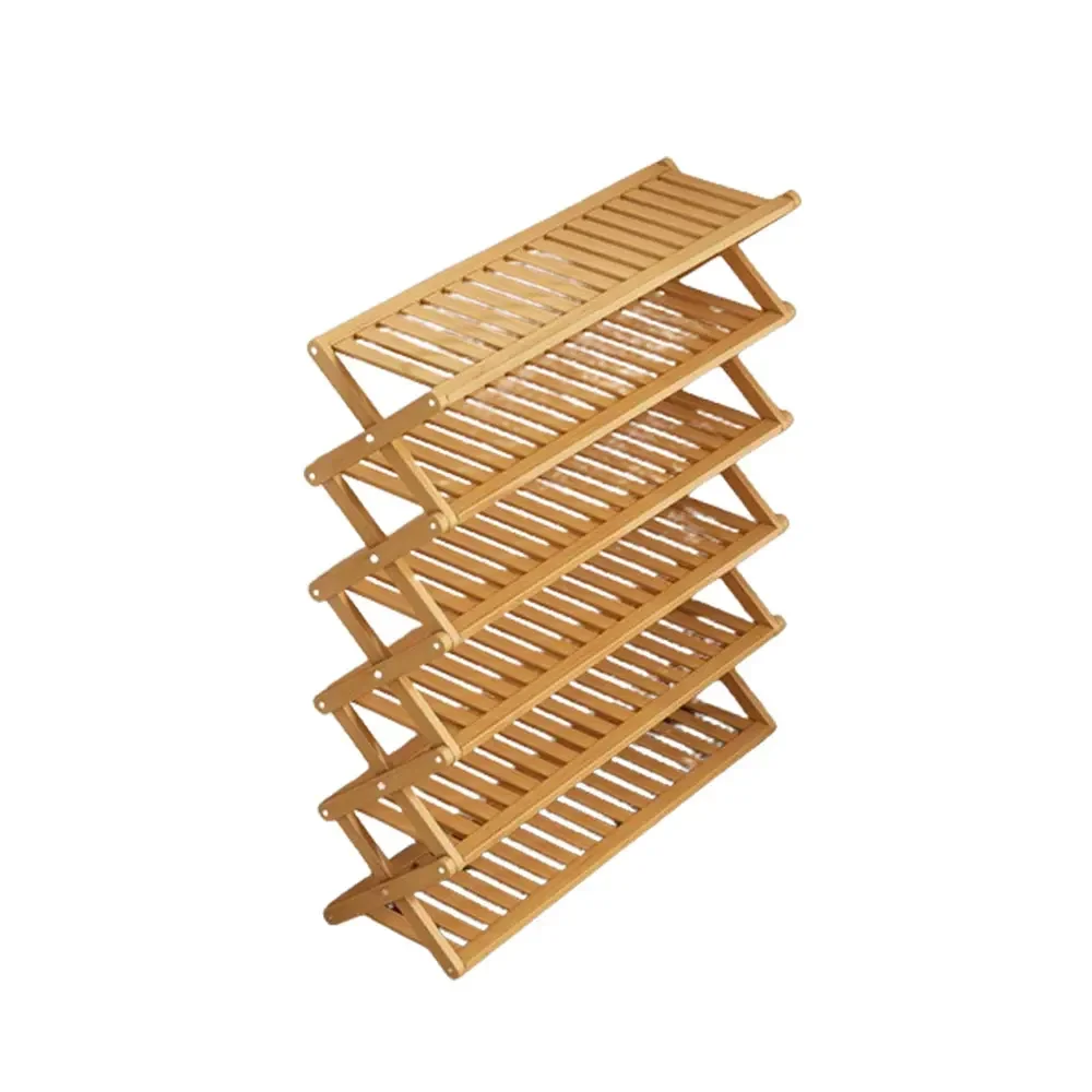Bamboo X-shaped Shoe Rack Installation Free Multilayer Folding Shoes Rack Space Saving Home Furniture Shoe Stand Storage Shelf