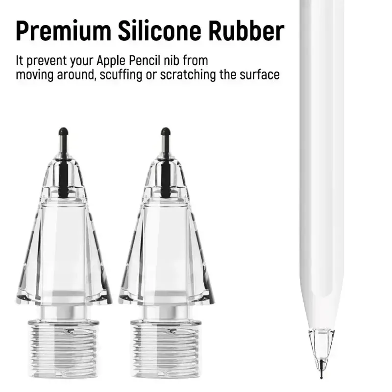 1-4Pcs Replacement Pencil Tips for Apple Pencil 1 2 3 Pro/USB-C Silicone Protective Cap Touch Screen Stylus Pen Nibs for IPencil