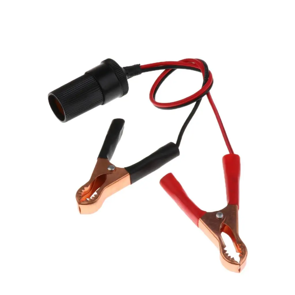 Cigarette Lighter Socket with Copper Alligator Clip for 2-6pcs Battery