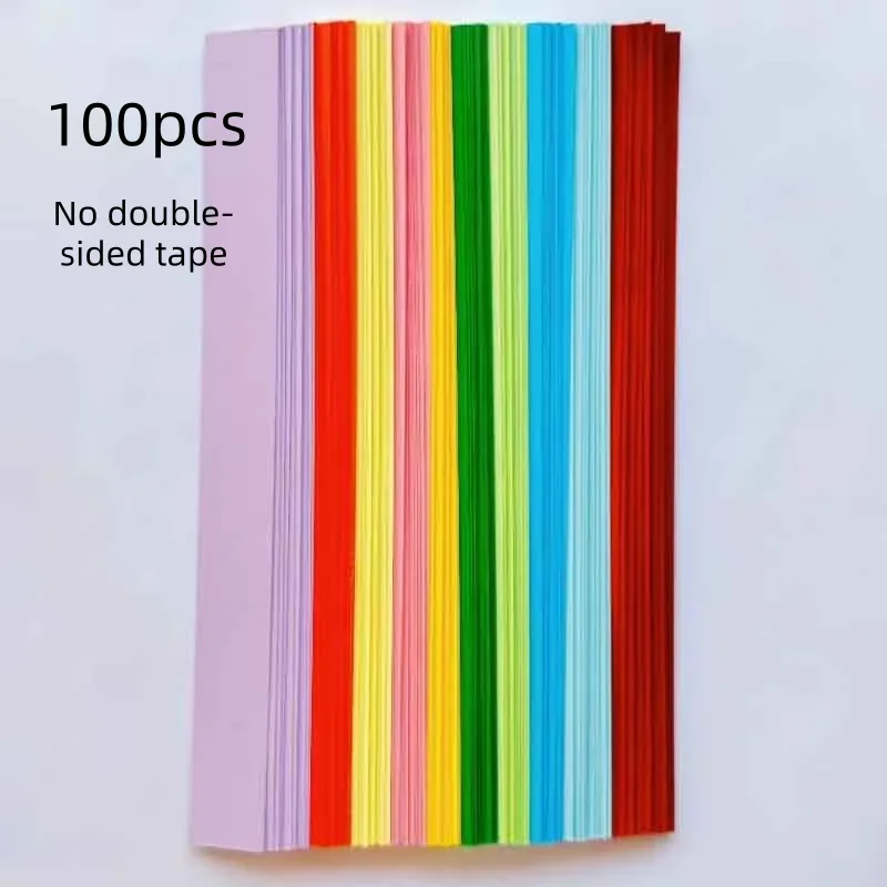 DIY Regenbogen-Papierketten-Girlande, Bastelpapierstreifen mit Doppelseitigem Klebeband, Dekorationsmaterial für Zuhause, Klassenzimmer, Geburtstag, Feiertage