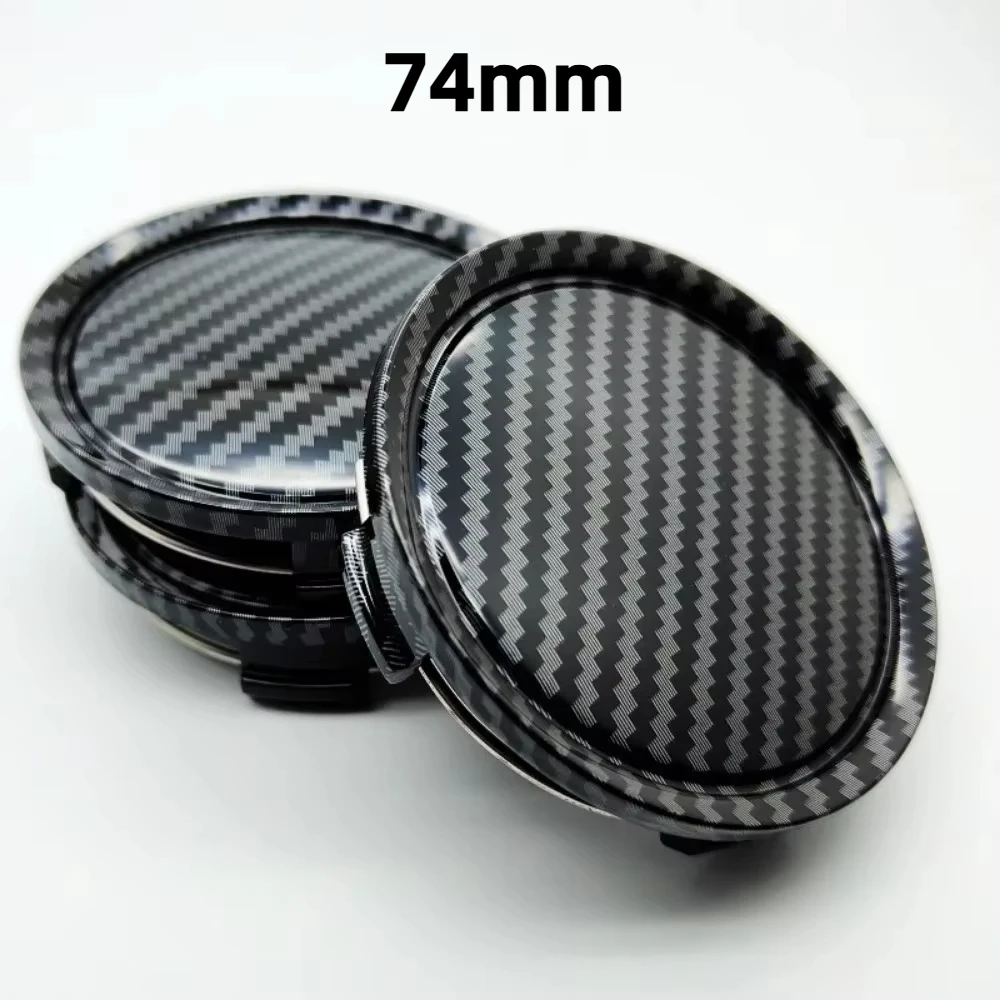 4pcs ABS 74mm Carbon Fibre Car Wheel Center Caps Car Styling Accessories for Mercedes Benz Maybach Rim Hubcaps Cover Badge Logo