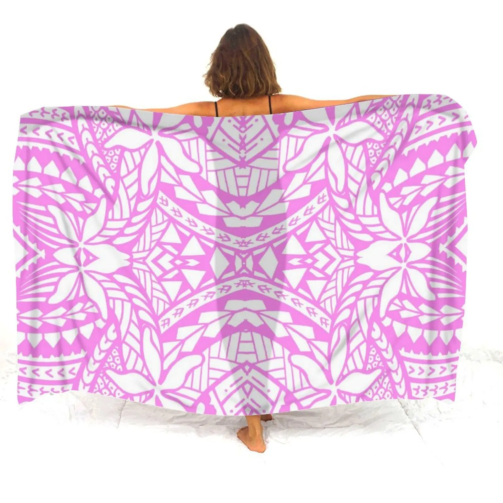 Retro One ชิ้นผ้ากันเปื้อน Sarongs Beach Wrap Polynesian Sun Protection สตรี Sarong ฤดูร้อนดอกไม้ที่กําหนดเองผ้า Sarong กระโปรง