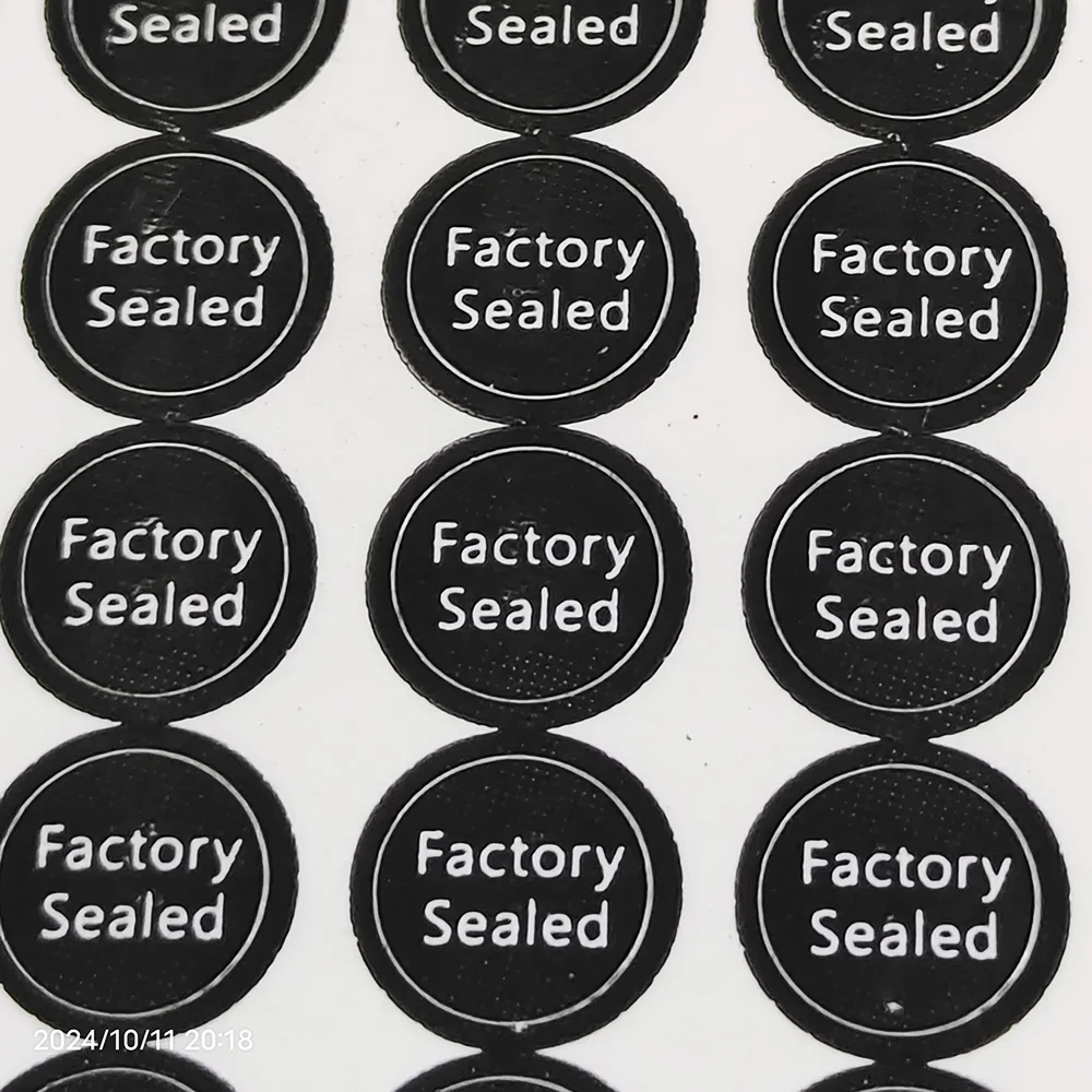 

400pcs 4.5mm Factory Sealed Black Tamper Evident Removal Proof Brittle Paper Label Electronic Device Repair Guanantee Sticker