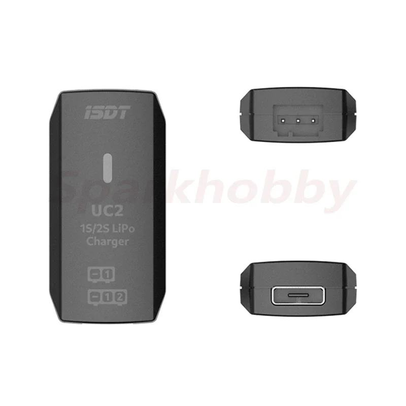 Isdt uc2 1s/2s lipo carregador de equilíbrio inteligente xh2.54 interface de carregamento usb suporte 1-2s bateria de lítio porta de equilíbrio carregador direto