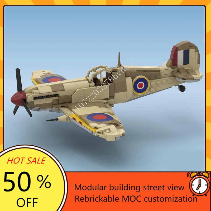 

361 шт. MOC на заказ пазлы Spitfire MkIX модель самолета DIY собранный самолет развивающие творческие детские игрушки на день рождения Рождественский подарок
