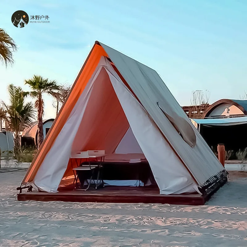 

Muye outdoor camp picnic solid wood triangle tent camping small tent hotel B & B scenic wooden house