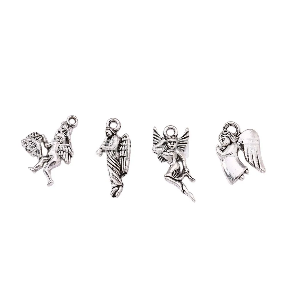 إكسسوارات سلسلة الملاك الأوروبية والأمريكية، المعلقات قلادة سبائك الفضة، وإكسسوارات المجوهرات ذاتية الصنع