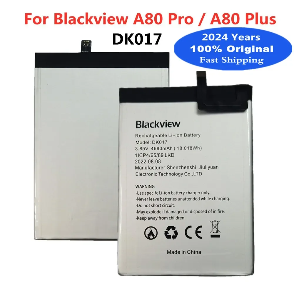 

2024 Years DK017 Original Battery For Blackview A80 Pro A80Pro / A80 Plus A80Plus 4680mAh Mobile Phone Battery Bateria + Tools