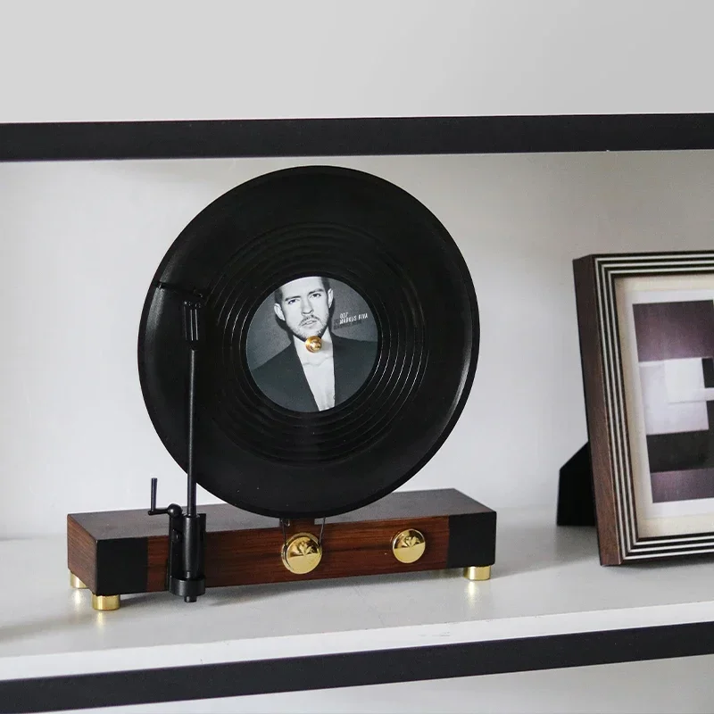 Retro Music Player Model Arts and Crafts Supplies Crystal Decor Home Decoration Accessories Art Deco Design for Anniversary