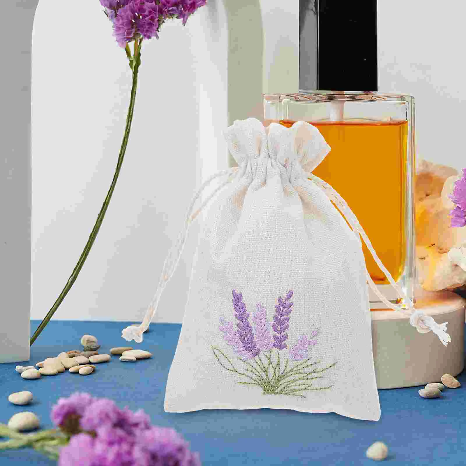 10 Pcs Lavender Sachet Bag Muslin Drawstring Bags Bundle Duffle Coin Wrappers Clothing Travel