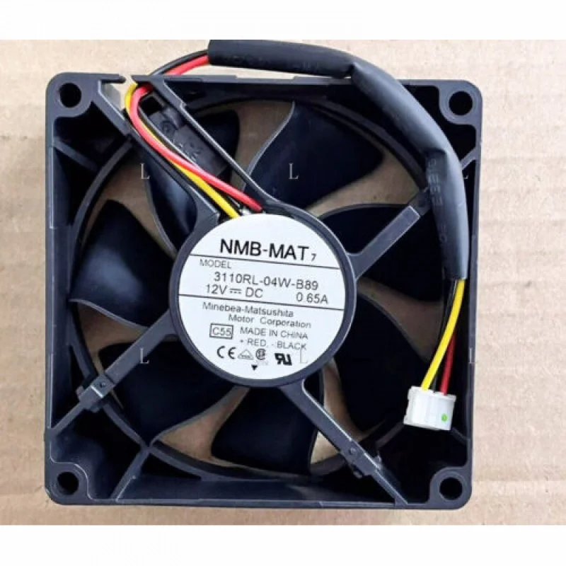 

L for NMB 3110RL-04W-B89 12V DC 0.65A 3pin cooling fan 80*80*25mm[M158a]
