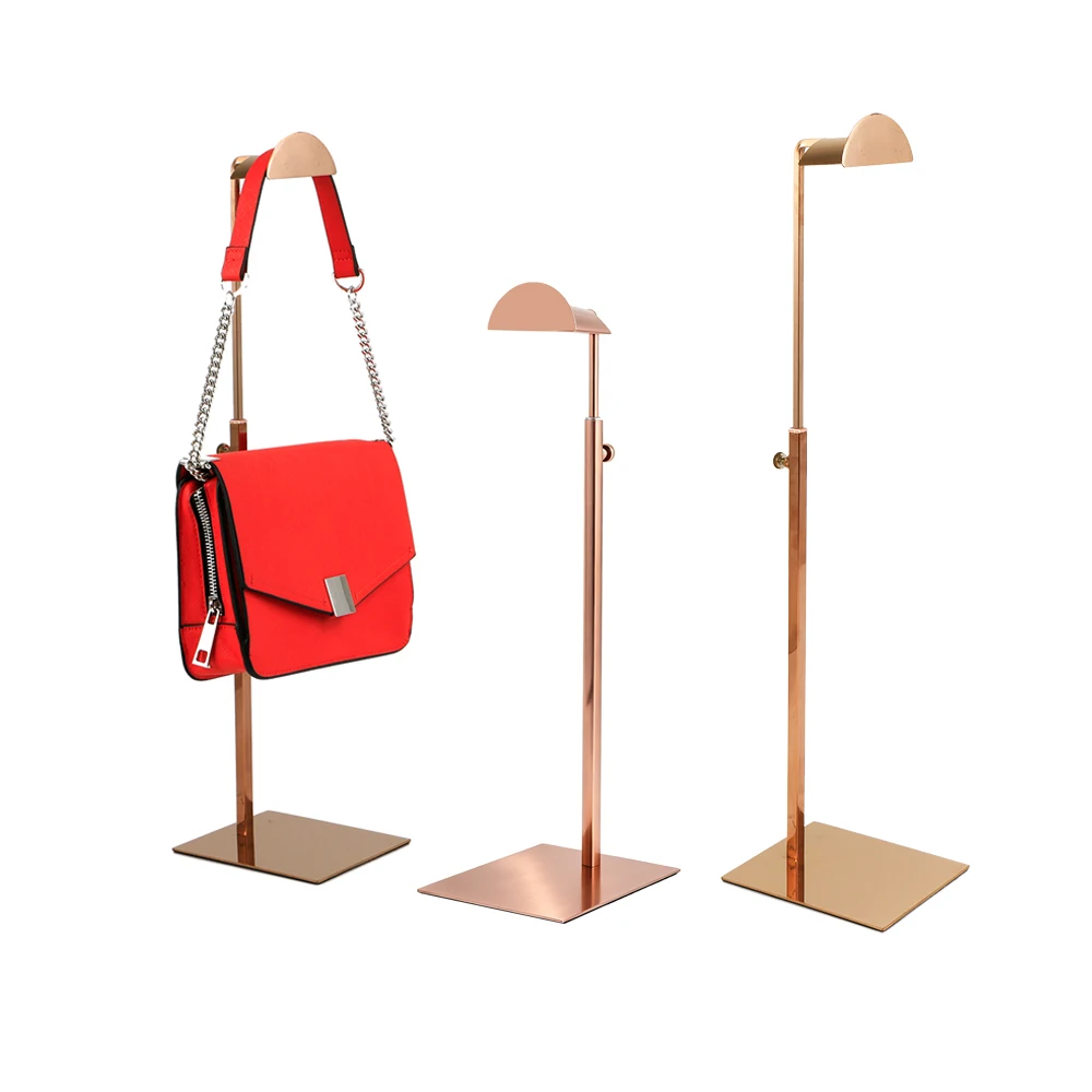 Hängender Handtaschen- und Hutständer, Tischständer für Perücken, Hakenhalterung, Tischkappenhalter, Bodenständer, Metallregal – Detail 5