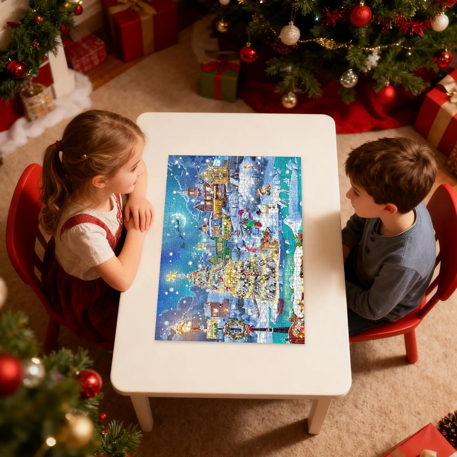 

Адвент-пазлы, 1008 шт., интерактивный календарь, 24-дневный рождественский календарь обратного отсчета, головоломка для зимнего фестиваля, дня рождения