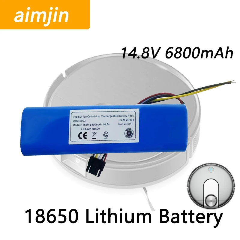 New 6800mAh Li-ion Battery for CECOTEC CONGA 4090 4490 4690 4590Robot Vacuum Cleaner 14.8V 18650 4s2p