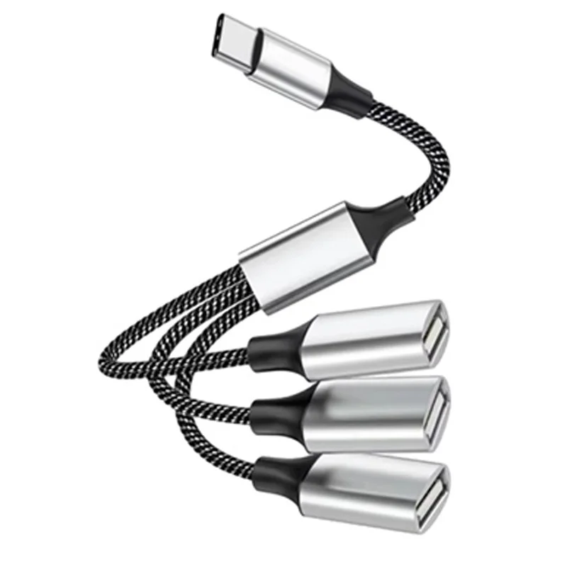 Multi USB Hub Extensions 4 Port Type C Hub USB Splitter Fast Data Transmission Phone Charger Adapter For Laptop Computer Macbook