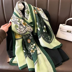 180*90cm Luxury Brand Women Summer Silk Scarves Shawl Lady Wrap Soft Female Europe Designer Beach Bandanna foulard muffler pareo