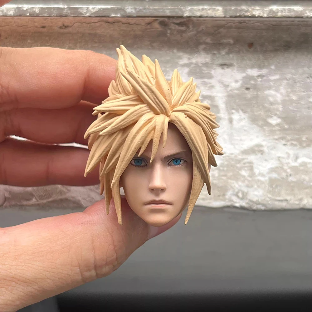 

1/6 Scale Anime Boy Cloud Head Sculpt Golden Hair Head Carving Model Fit 12'' Male Soldier Action Figure Body Dolls