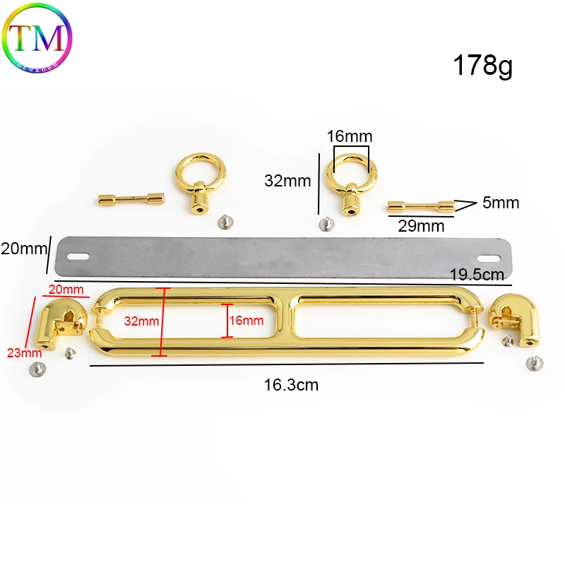 Chrome,Gold Metal Clasp Locks For Leather Craft Handbag Purse Bags Shoulder Eyelets Hanger Lock Buckle Hardware Accessories