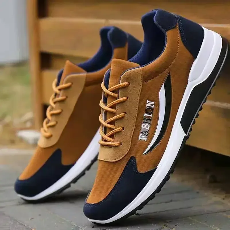 

Sports Shoes for Men Lace Up Breathable Men Running Shoes Trendy Non-slip Training Shoes Thick Bottom Tenis Men Casual Sneakers