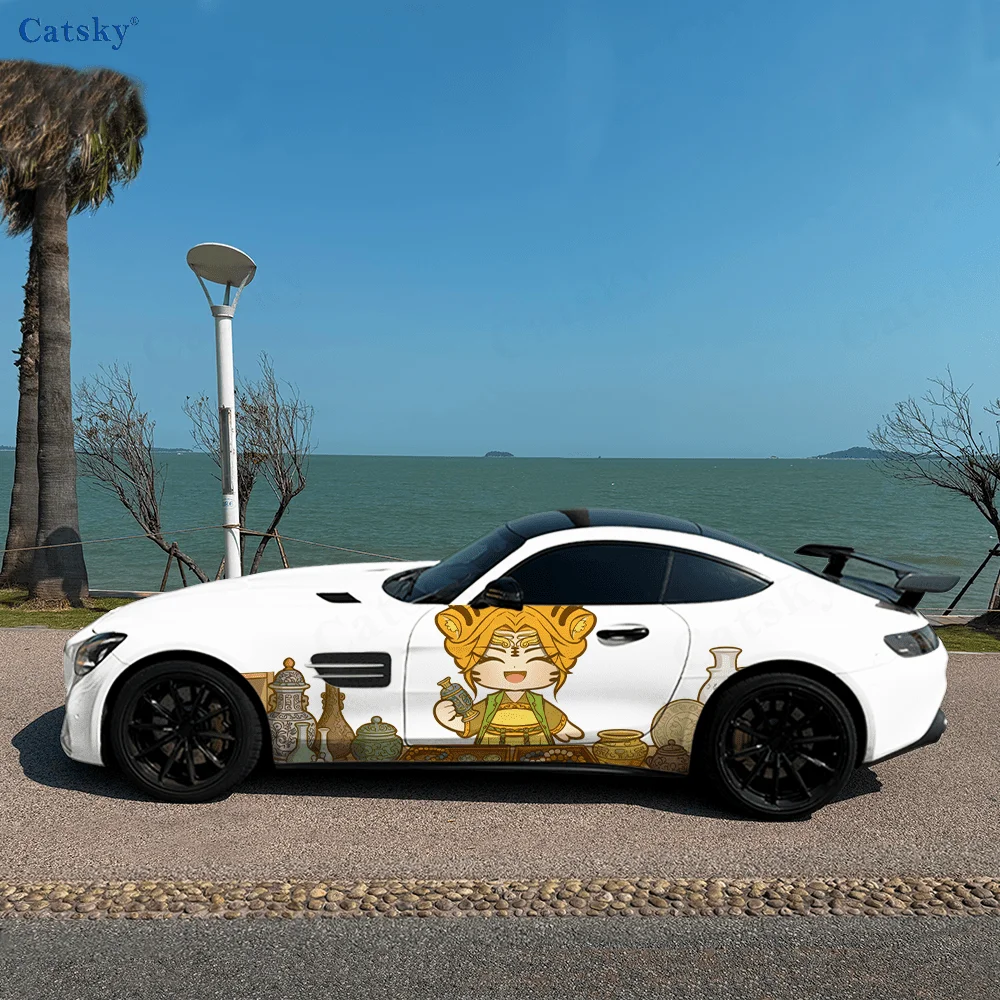 

Tiger Girl Viewing Antiques Car Vinyl Wraps Decal Self-adhesive PVC Sticker Suitable for Trucks SUV Decor Auto Accessories Gift