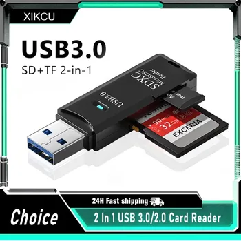 קורא כרטיסים מרובה תכליתי 2 ב-1 במהירות גבוהה USB 3.0/2.0 תו...