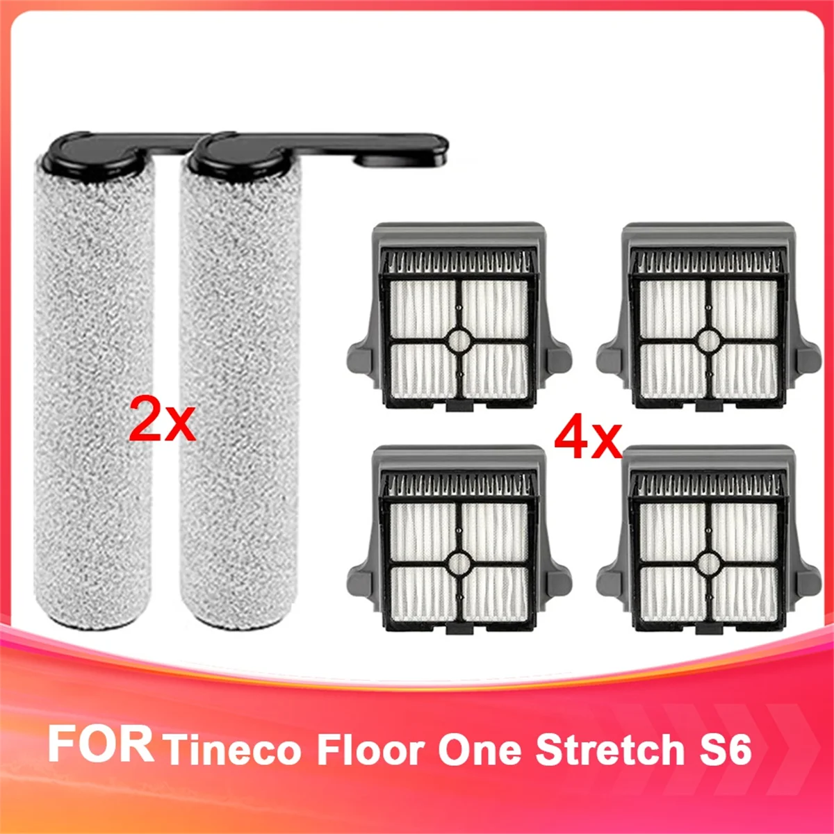 Replacement for Tineco Floor One Stretch S6 Vacuum Cleaner Roller Brush Filter Brush Roller Accessory