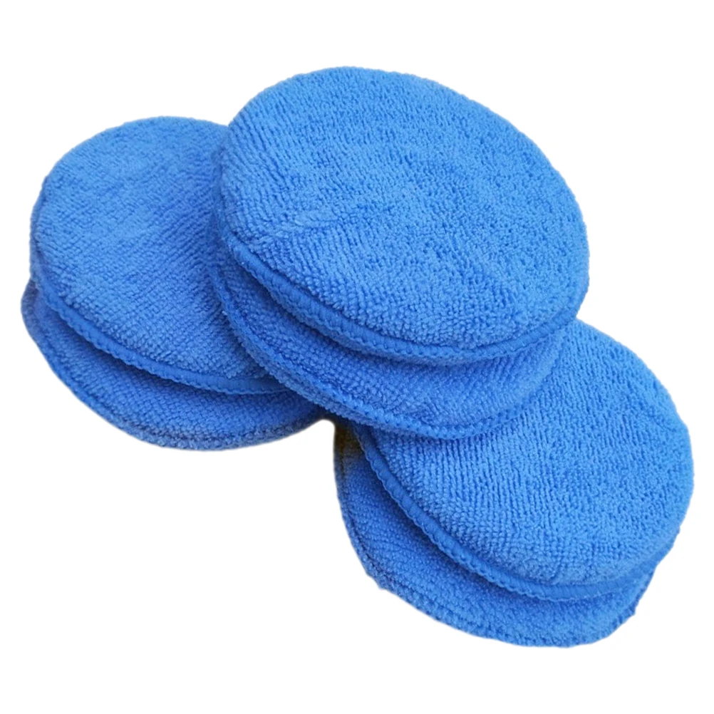 

6pcs Polishing Cleaning Sponges Car Sponge Microfiber Car Wax Wax Applicator Pad Kit Applicator Pads Round Shape Lightweight