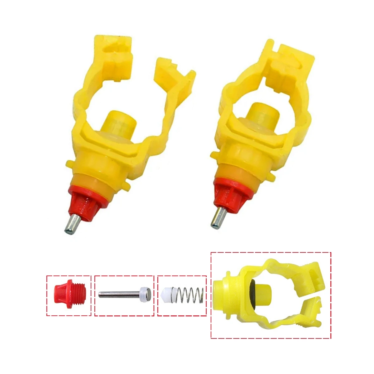 20mm 25mm Clamp-type Poultry Nipple Drinking Feeder 360 Degree Water Spout Automatic Chicken Quail Duck Spring Water Nipple 5Pcs