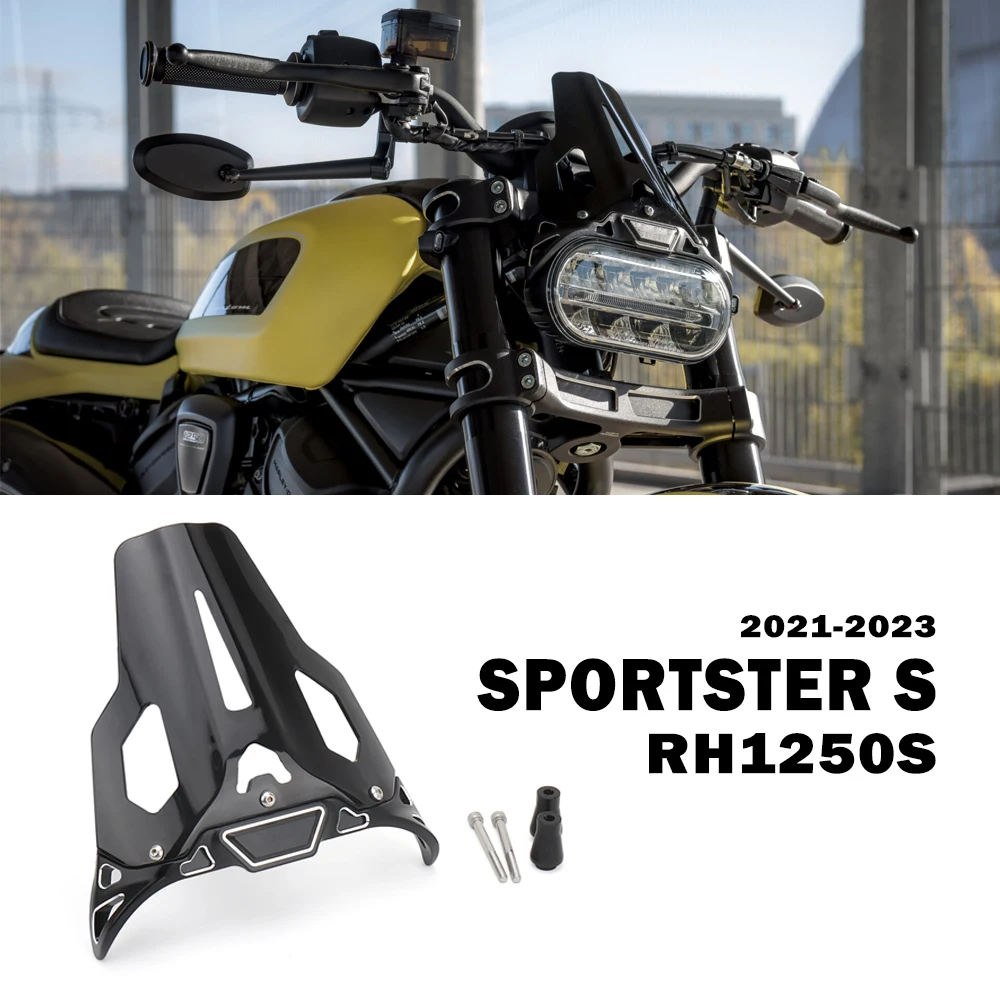 

Sportster S 2021 2022 2023 Motorcycle New Windshield RH1250S Accessories 1250S 1250RH Acylic Windscreen Deflector Aluminum Black